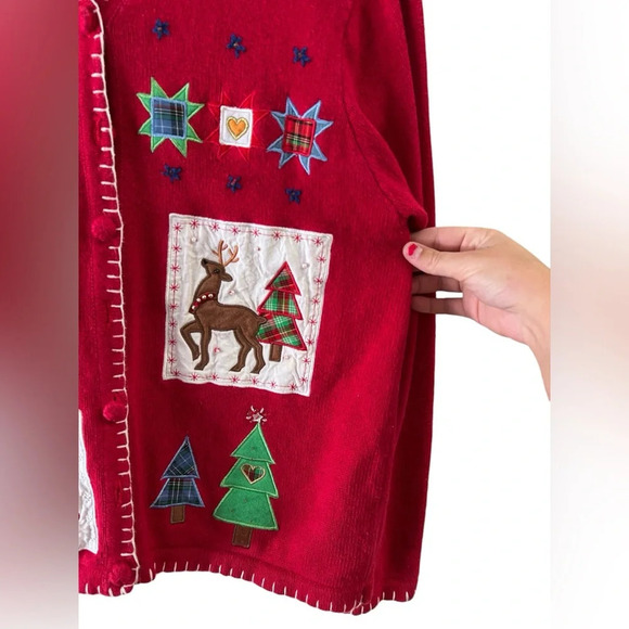 Vintage Christmas sweater cardigan - Picture 3 of 5